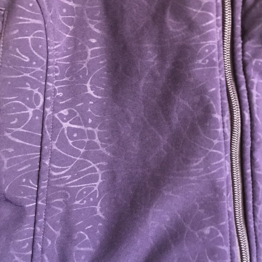 Double Diamond Purple Hooded Soft Shell Jacket Coat‎ Abstract Print Large - Picture 3 of 7